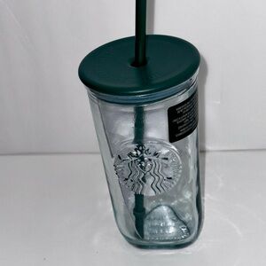 Starbucks Clear Tumbler with Green Label